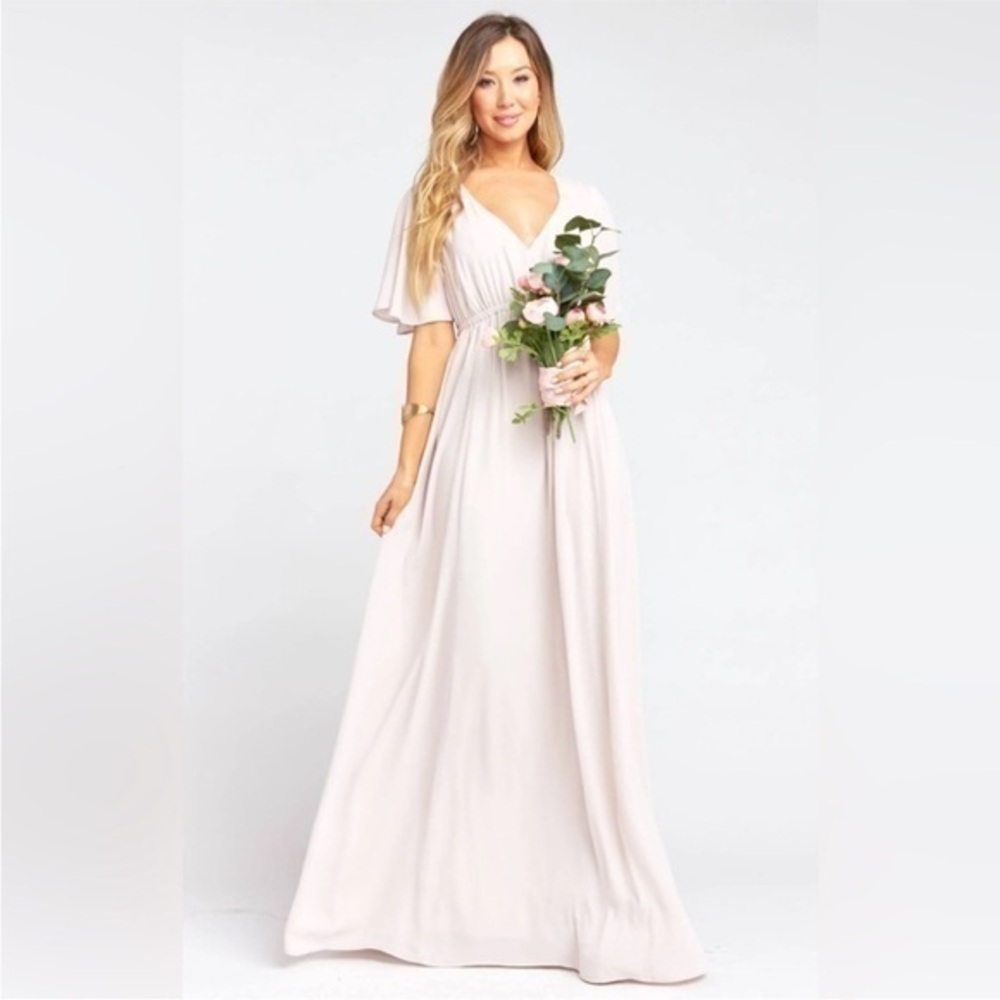 New Show Me Your MuMu Marie Maxi Dress Sweetheart Neckline Bridesmaid Blush Pink